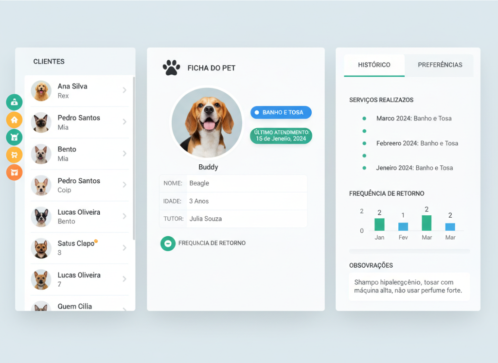 Screenshot do Cadastro de Clientes do GestorPet